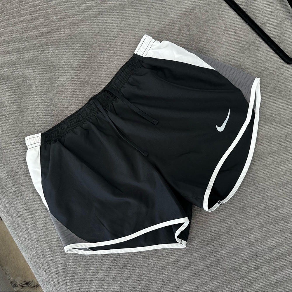 Nike Women's Black and White Athletic Shorts